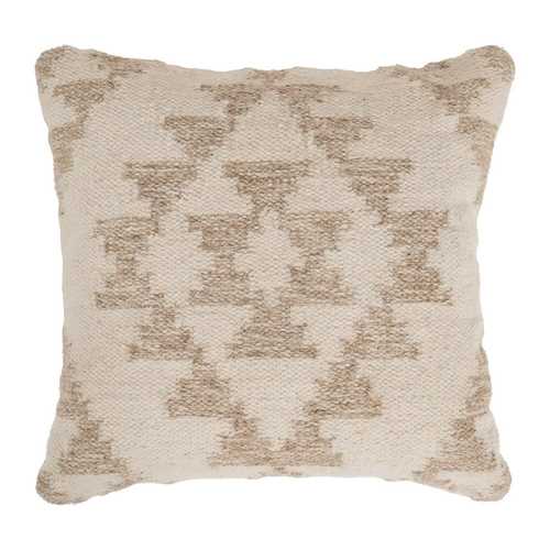 COJÍN BLANCO NATURAL LANA-ALGODÓN 60 X 60 CM