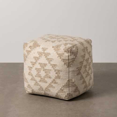 PUF BLANCO NATURAL LANA-ALGODÓN 45 X 45 X 45 CM