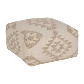 PUF BLANCO NATURAL LANA-ALGODÓN 80 X 80 X 40 CM