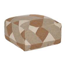 PUF MULTICOLOR LANA-ALGODÓN DECORACIÓN 80 X 80 X 40 CM