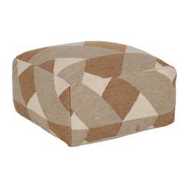 PUF MULTICOLOR LANA-ALGODÓN DECORACIÓN 80 X 80 X 40 CM