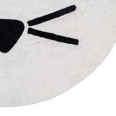 ALFOMBRA GATO BLANCO-NEGRO ALGODÓN 150 CM