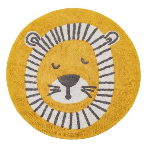 ALFOMBRA LEÓN AMARILLO ALGODÓN INFANTIL 100 CM