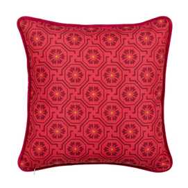 COJÍN ORIENTAL ROJO ALGODÓN DECORACIÓN 45 X 45 CM