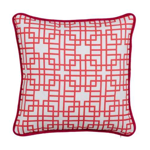 COJÍN ORIENTAL ROJO ALGODÓN DECORACIÓN 45 X 45 CM