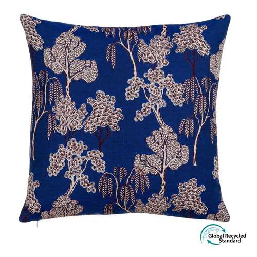 COJÍN PAISAJE AZUL ALGODÓN / POLIÉSTER 45 X 45 CM