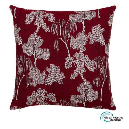 COJÍN PAISAJE BURDEOS 45 X 45 CM