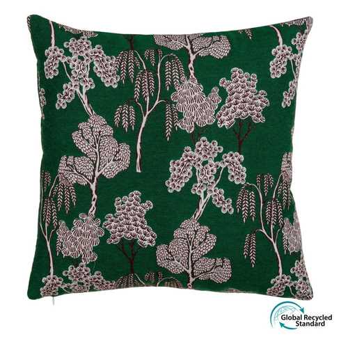 COJÍN PAISAJE VERDE ALGODÓN / POLIÉSTER 45 X 45 CM