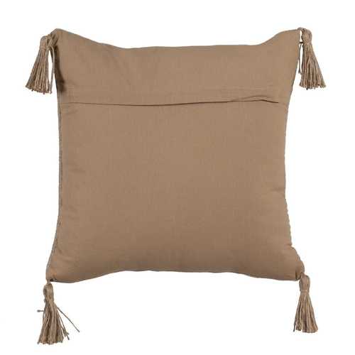 COJÍN BEIGE YUTE DECORACIÓN 45 X 45 CM