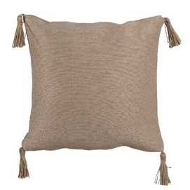 COJÍN BEIGE YUTE DECORACIÓN 45 X 45 CM