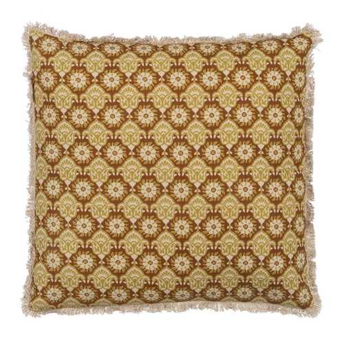 COJÍN BEIGE-MARRÓN 100% ALGODÓN 50 X 50 CM