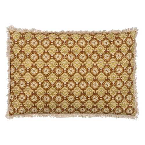 COJÍN BEIGE-MARRÓN 100% ALGODÓN 60 X 40 CM