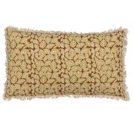 COJÍN BEIGE-MARRÓN 100% ALGODÓN 50 X 30 CM