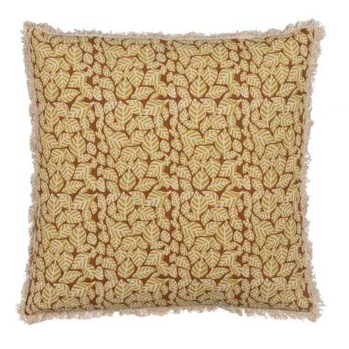 COJÍN BEIGE-MARRÓN 100% ALGODÓN 50 X 50 CM