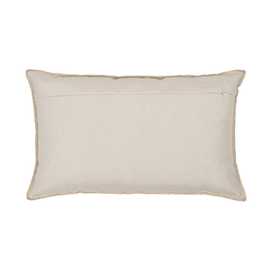 COJÍN CREMA POLIESTER-ALGODÓN DECORACIÓN 50 X 30 CM