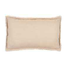 COJÍN BEIGE ALGODÓN-POLIÉSTER 50 X 30 CM