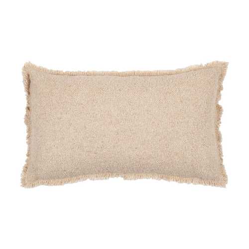 COJÍN BEIGE ALGODÓN-POLIÉSTER 50 X 30 CM