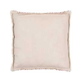 COJÍN RAYAS BEIGE-ROJO VISCOSA / LINO 50 X 50 CM