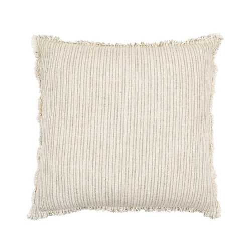 COJÍN RAYAS VERDE VISCOSA / LINO 50 X 50 CM