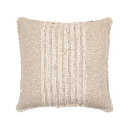 COJÍN RAYAS NATURAL-BLANCO 45 X 45 CM