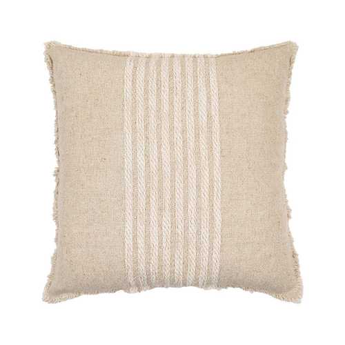 COJÍN RAYAS NATURAL-BLANCO 60 X 60 CM