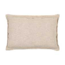 COJÍN FLORES BEIGE OSCURO 60 X 40 CM