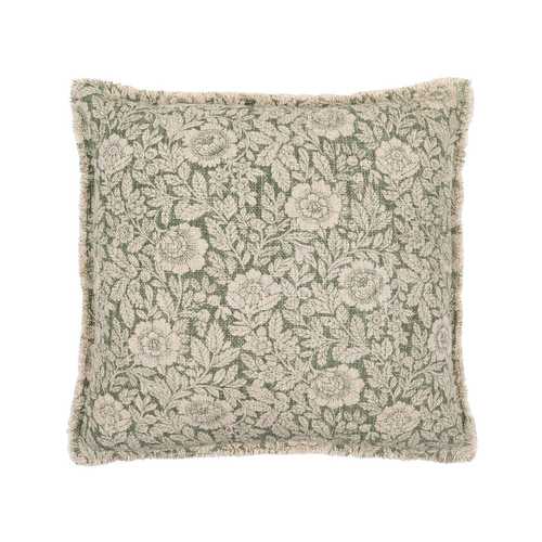 COJÍN FLORES BEIGE OSCURO 45 X 45 CM