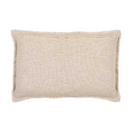 COJÍN FLORES BEIGE OSCURO 60 X 40 CM