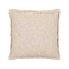 COJÍN FLORES BEIGE OSCURO 45 X 45 CM