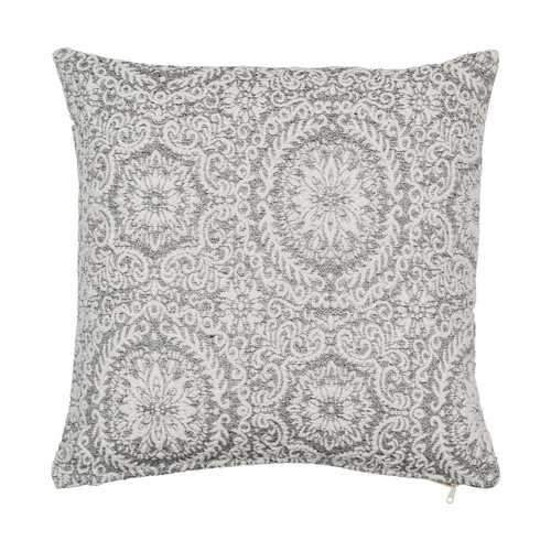 COJÍN BLANCO-GRIS JACQUARD DECORACIÓN 45 X 45 CM