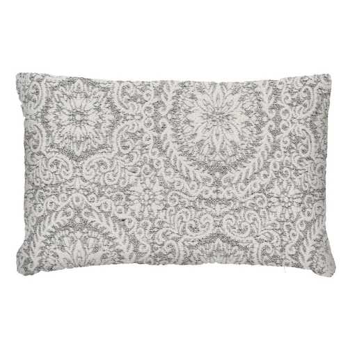 COJÍN BLANCO-GRIS JACQUARD DECORACIÓN 40 X 60 CM