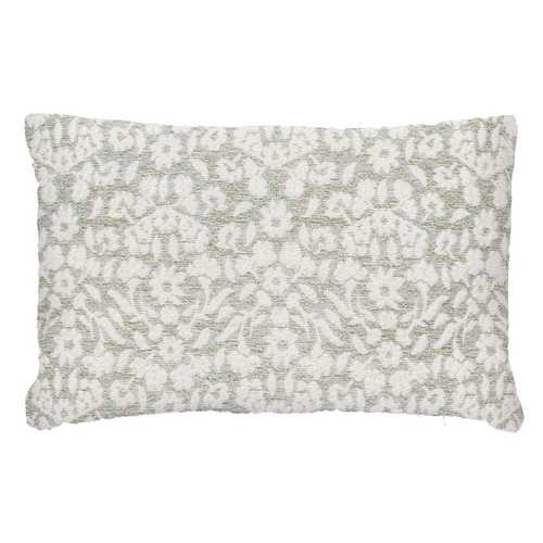 COJÍN BLANCO-GRIS JACQUARD DECORACIÓN 40 X 60 CM