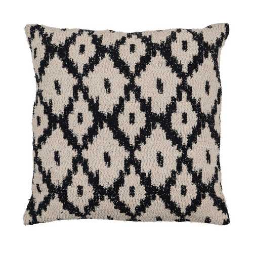 COJÍN BLANCO Y NEGRO JACQUARD DECORACIÓN 45 X 45 CM