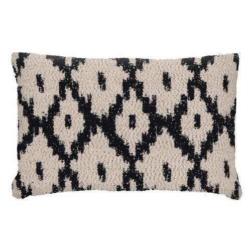 COJÍN BLANCO Y NEGRO JACQUARD DECORACIÓN 40 X 60 CM