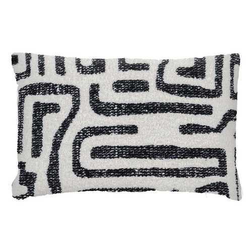 COJÍN BLANCO Y NEGRO JACQUARD DECORACIÓN 40 X 60 CM