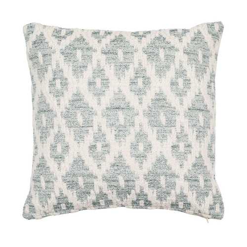 COJÍN BLANCO-VERDE JACQUARD DECORACIÓN 45 X 45 CM