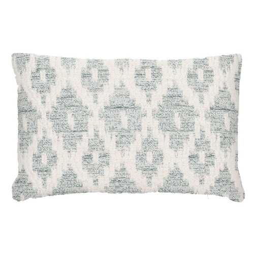COJÍN BLANCO-VERDE JACQUARD DECORACIÓN 40 X 60 CM