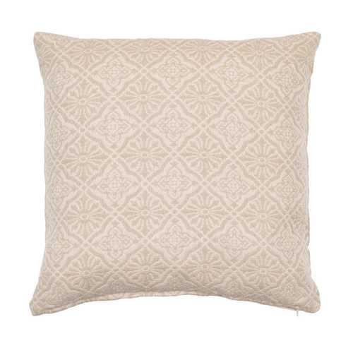 COJÍN CREMA JACQUARD DECORACIÓN 45 X 45 CM