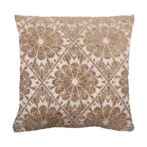 COJÍN BLANCO-VERDE JACQUARD DECORACIÓN 45 X 45 CM