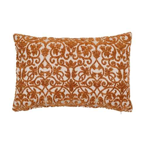 COJÍN BLANCO-OCRE JACQUARD DECORACIÓN 40 X 60 CM