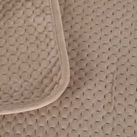 COLCHA BEIGE TERCIOPELO/MICROFIBRA 180 X 260 CM