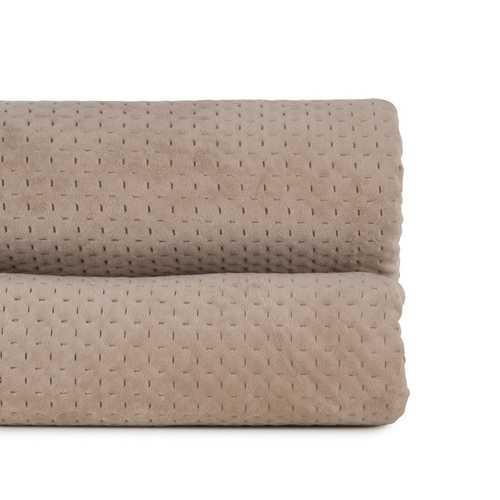 COLCHA BEIGE TERCIOPELO/MICROFIBRA 240 X 260 CM