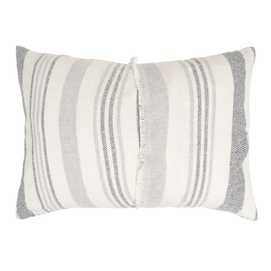 COJÍN RAYAS BEIGE-GRIS ALGODÓN-POLIÉSTER 70 X 50 CM