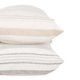 COJÍN RAYAS BEIGE-MARRÓN 70 X 50 CM