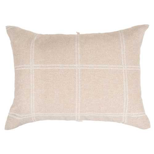 COJÍN CUADROS CAMEL ALGODÓN-POLIÉSTER 70 X 50 CM