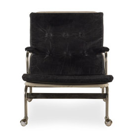 Black leather armchairs Saúl