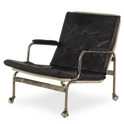 Black leather armchairs Saúl