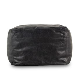 Black leather pouf Buffy