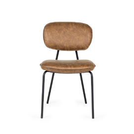 Brown leatherette chair Samay