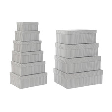 CAJA SET 10 CARTON 43,5X33,5X15,5 RAYAS GRIS